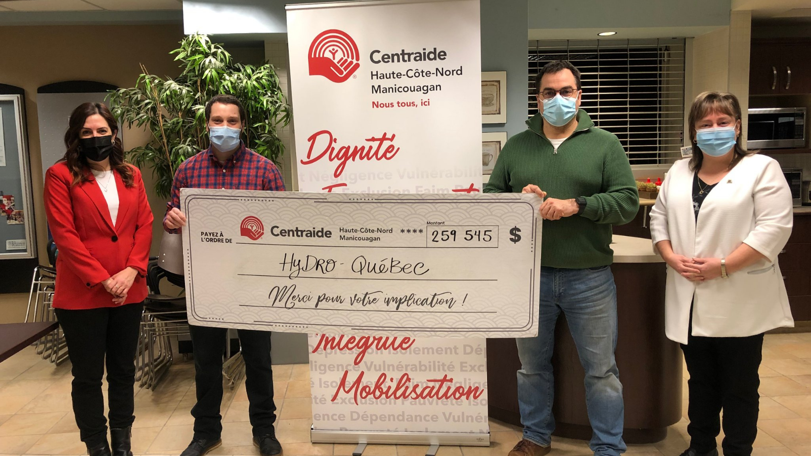 Merci à nos deux grands donateurs Alcoa et Hydro-Québec, pour la campagne 2021-2022